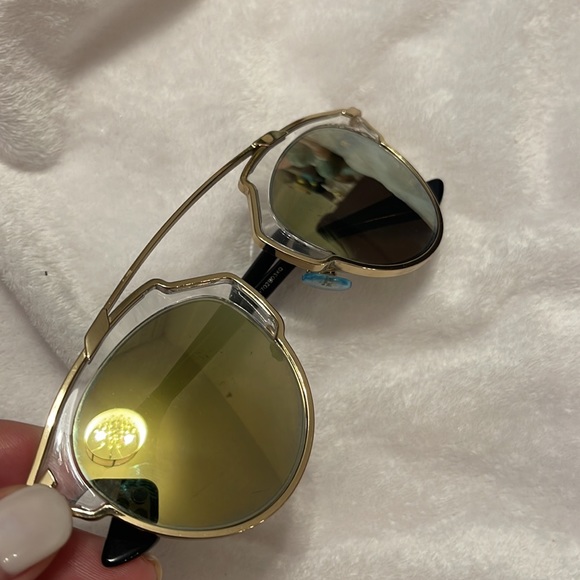 CHRISTIAN DIOR SO REAL SUNGLASSES GOLD - Picture 2 of 11